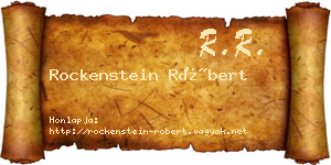 Rockenstein Róbert névjegykártya